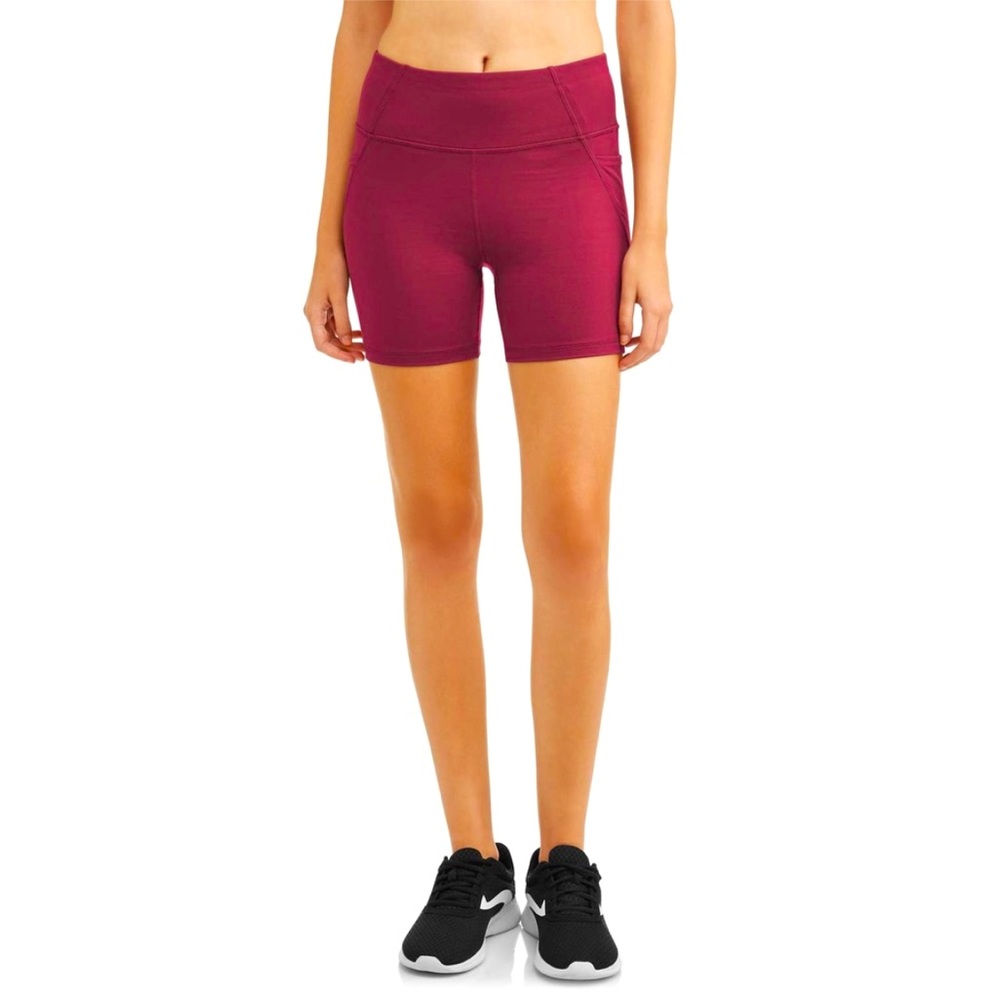 Athletic Works Biker Gym Shorts Athleisure in Red Balm - Size Medium (8-10) EUC